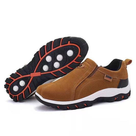 Large size outdoor leisure men's shoes, spring and autumn new sports and leisure shoes, fashionable round toe shallow mouth men's single shoes