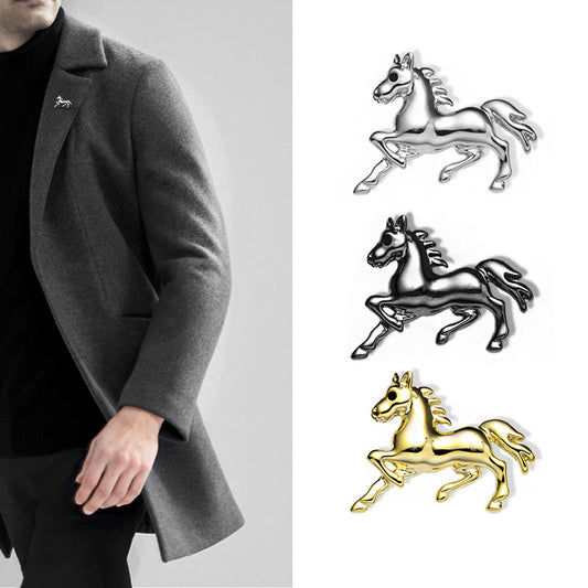 Mini Pony Brooch Men's Suit Collar Pin Accessories