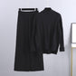 High-end half-turtleneck sweater wide-leg pants suit for women autumn and winter knitted two-piece set