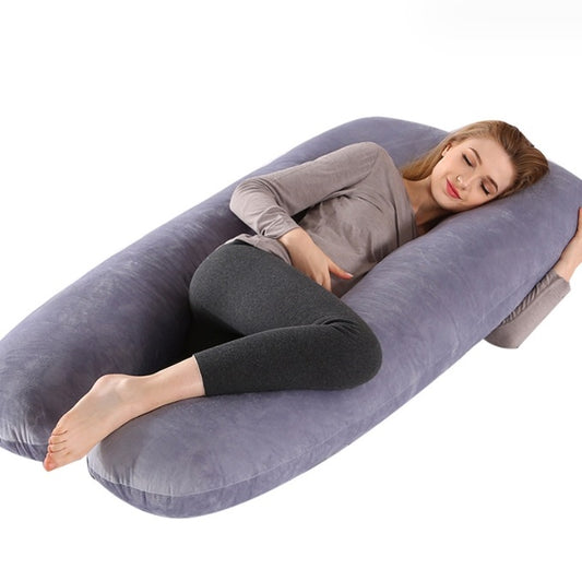 Multifunctional U shaped waist support side sleeping pillow for pregnant women pure cotton nursing pillow