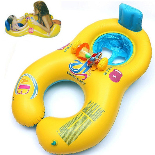 Parent-child Swim Ring Green Material Mother And Child Double Swimming Ring Multi-pattern Optional Children Swim Ring