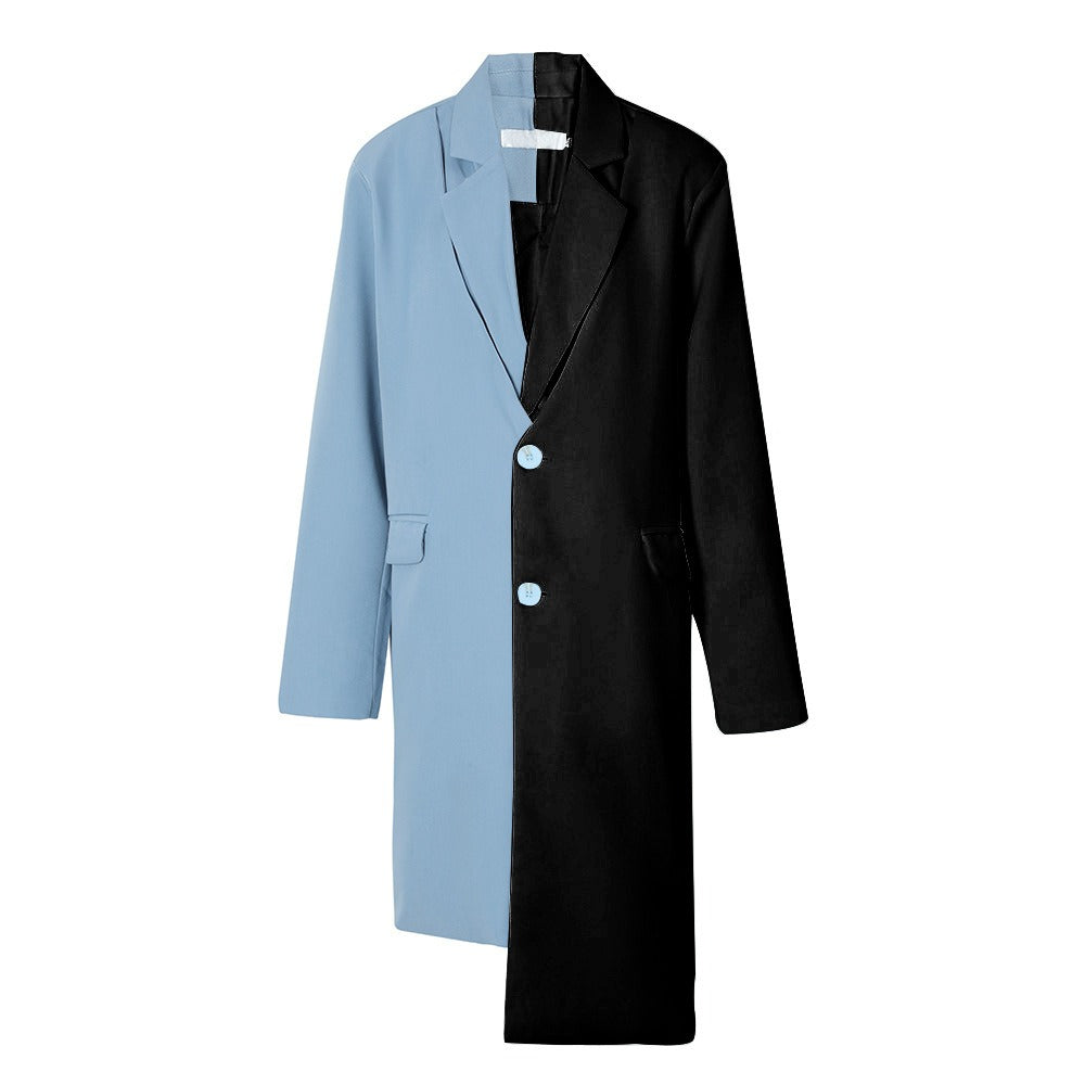 Single Breasted Color Matching Ladies Blazer Coat