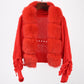 New Fashion Short Warm Loose Knitted Jacket with Natural Fur Placket Coat
