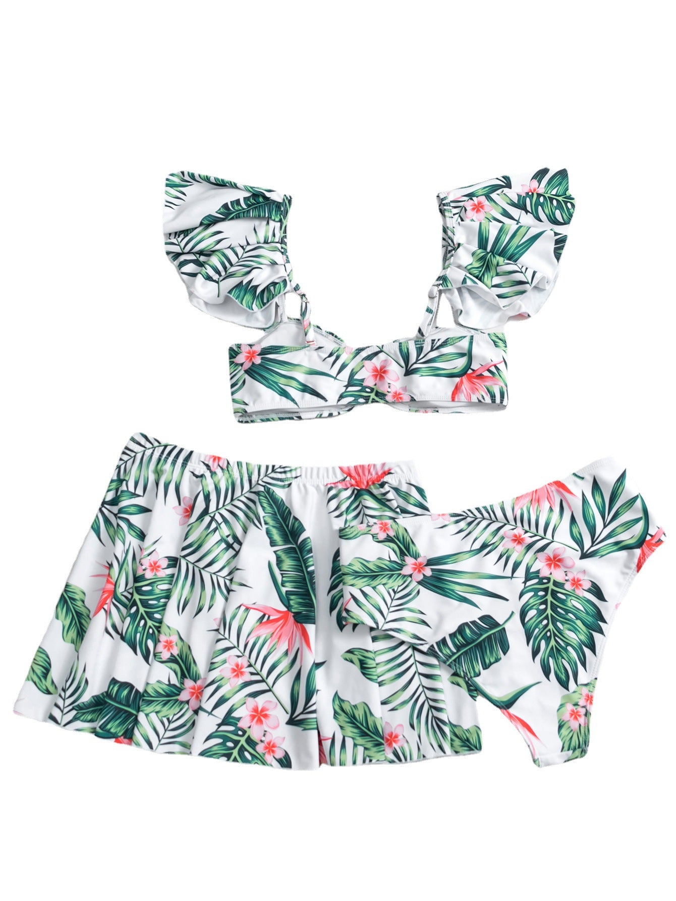 Split Three-piece Swimsuit Print Swimsuit