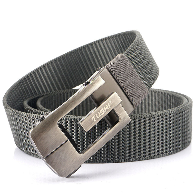 New Toothless Automatic Buckle Belt Nylon Canvas Belt Outdoor Leisure Breathable Belt 3.4CM