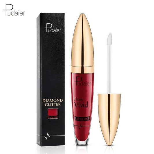 Pudaier matte pearl gloss lip gloss does not stick to cup lip glaze, develops color, liquid lipstick, and lip gloss