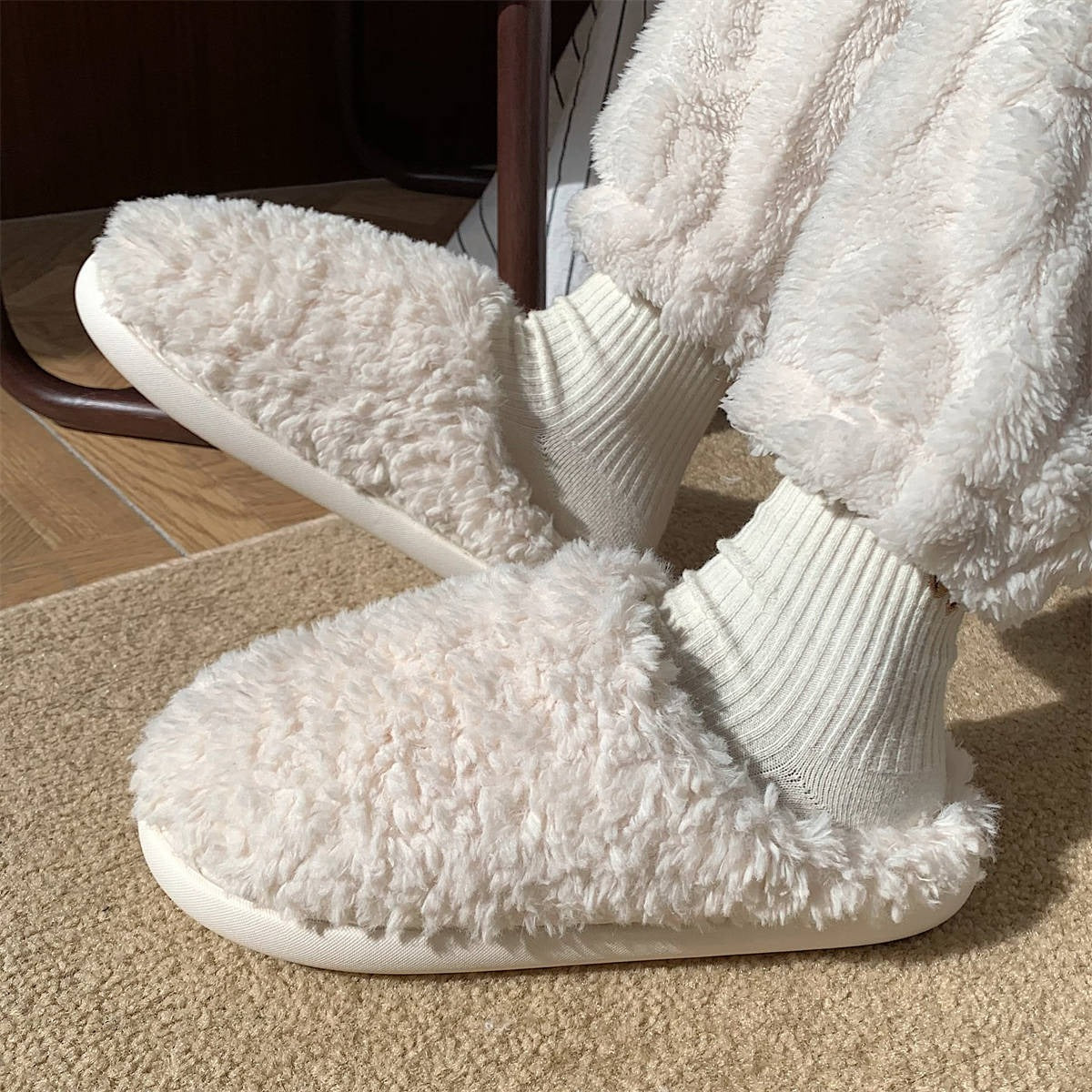Winter student simple home warm cotton slippers for women fashion indoor plush shoes