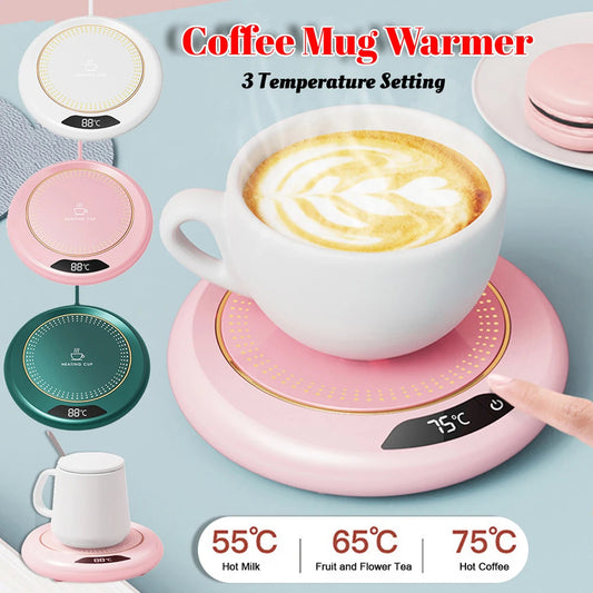 Coffee Mug Warmer USB Constant Temperature Coaster 3-Gear Cup Warmer Milk Tea Water Heating Pad Cup Heater for Home Office