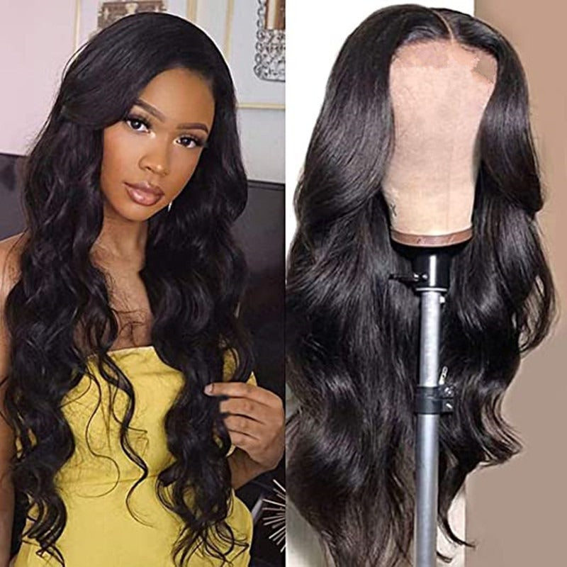 Wig for women European and American medium-parted long curly hair African black large wave chemical fiber full headgear wig