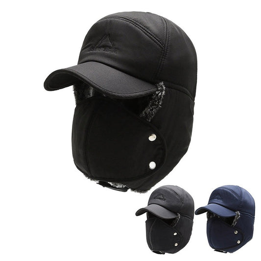 Winter Lei Feng Hat Men's and Women's Thickened Warm Ear Protection Hat Wind proof Outdoor Riding Ear Protection Casual Cotton Hat