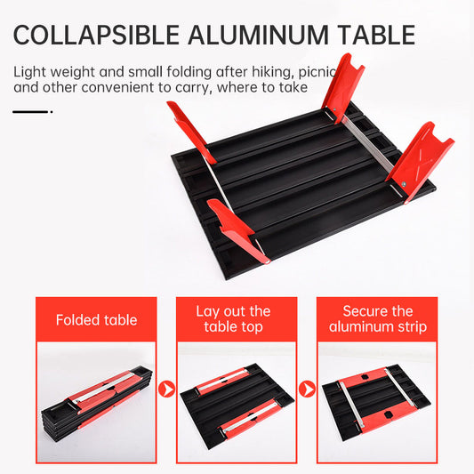Black Lightweight Portable Folding Ultralight Roll Up Mini Aluminum Picnic Camping Table Foldable For Outdoor Hiking