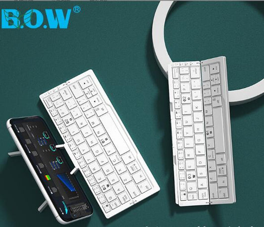 Mini Folding Keyboard Wireless Bluetooth-compatible Keyboard Foldable Keypad For Laptop Windows Android Tablet ipad Phone