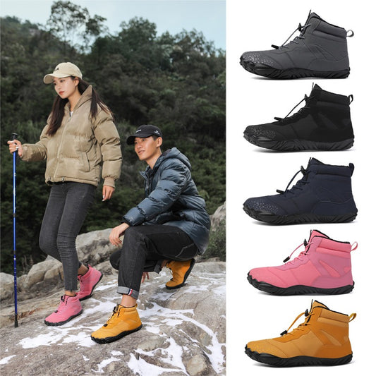 Outdoor Five Finger Snow Shoes for Men and Women in Autumn and Winter, Waterproof Cotton Shoes with Plush and Thickened Mountaineering Cotton Shoes