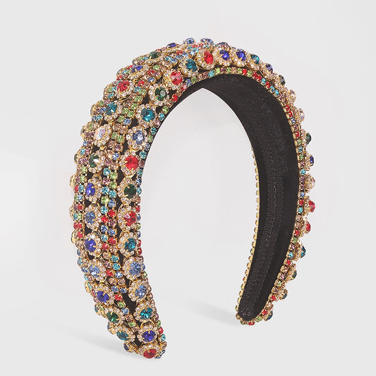 Full Crystal Luxury Rhinestones Headbands For Womens Headdress Sparkly Padded Diamond Jeweled Headband Hair Bands Party