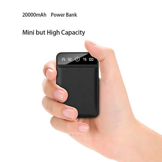 20000mAh Mini Charger Portable Two-way Fast Charging Power Bank Digital Display External Battery for iPhone Xiaomi Samsung