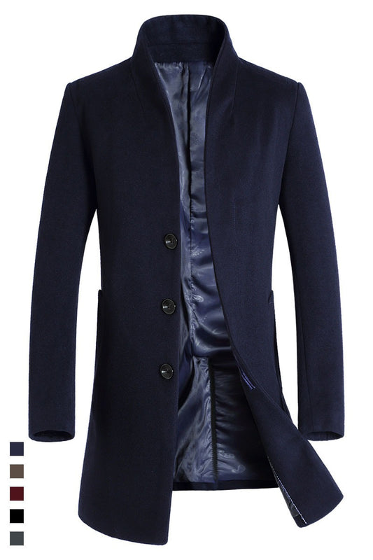 men's woolen coat, casual woolen windbreaker coat, large M-6XL in stock