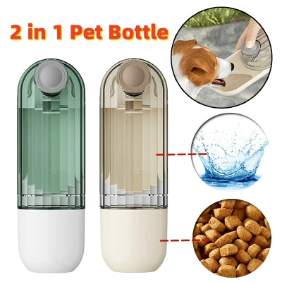 2 In 1 Pet Water Cup Segment Design Green Dog Walking Portable Drinking Cup Dog Feeding Supplies Pet Supplies Dog Walking Water