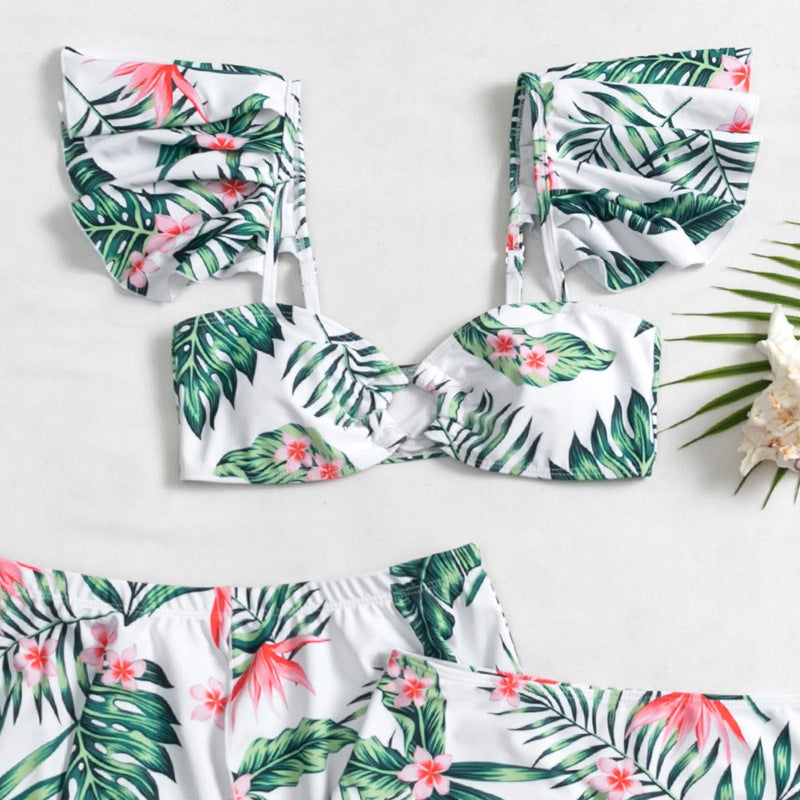 Split Three-piece Swimsuit Print Swimsuit