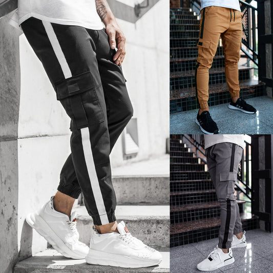 Leather Bound Casual Pants For Men