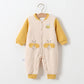 Baby One-Piece Suit Class A Pure Cotton Three-Layer Cotton Mixed Romper Crawling Suit Autumn And Winter New Baby Warm Clothes