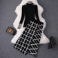 Autumn Top Brand Designer Lady Twinset Women Sweater Skirt Two Piece Set
