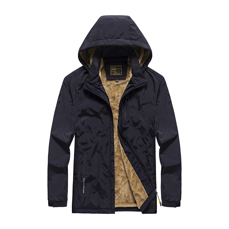 Jacket Men Plus Fleece Thick Casual Jacket Coat Youth