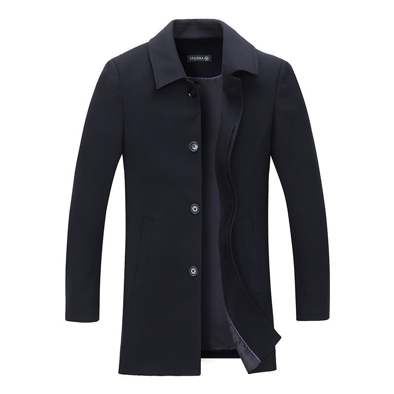 Suit collar cardigan middle-aged men trendy long-sleeved shirt