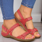 Fish Mouth Flat Wedge Heel Velcro Casual Sandals