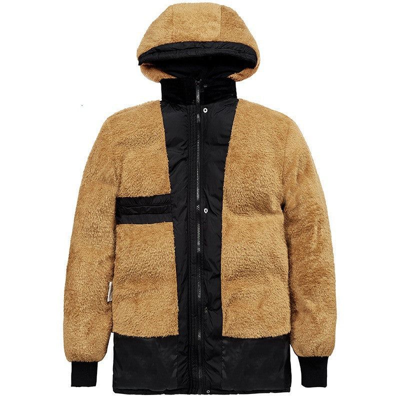 Clothing plus velvet padded jacket men winter