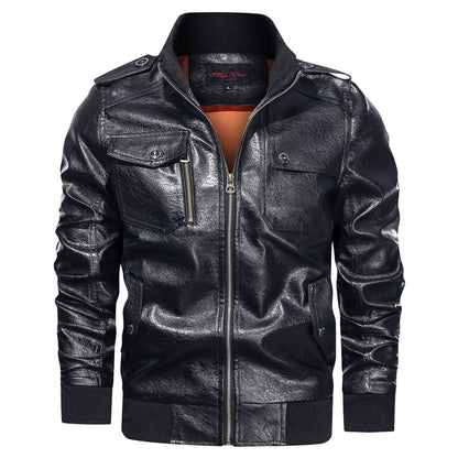 Men s Autumn And Winter Leather Jacket Motorcycle Jacket