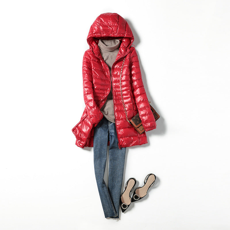 New Light And Thin Hooded Down Jacket Women