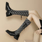 Knee Length Boots For Women's New Thick Soled Chelsea Boots Show Thin And Tall Cavalry Boots With Flat Soles