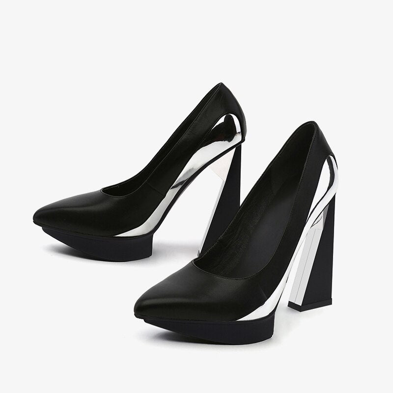11.5cm Extreme Strange High Heels Women Pumps 2.5cm Platform Woman Pointed Toe High Heels Shoes