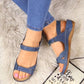 Fish Mouth Flat Wedge Heel Velcro Casual Sandals