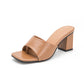 Women Sandals Narrow Band Vintage Square Toe High Heels Cross Strap Thong Sandals V Shape Design Shoes