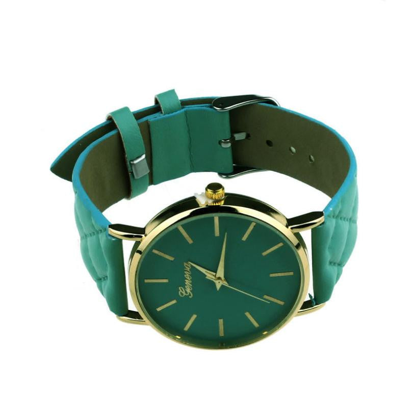New watch women Checkers Faux lady dress watch, women's Casual Leather quartz-watch Analog wristwatch Gifts