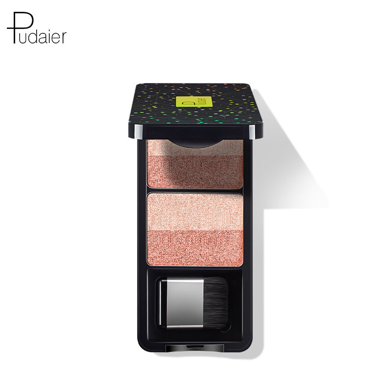 Pudaier Pearlescent Stereo Dazzle Color Change Double Color Eye Shadow Waterproof No Makeup And Makeup