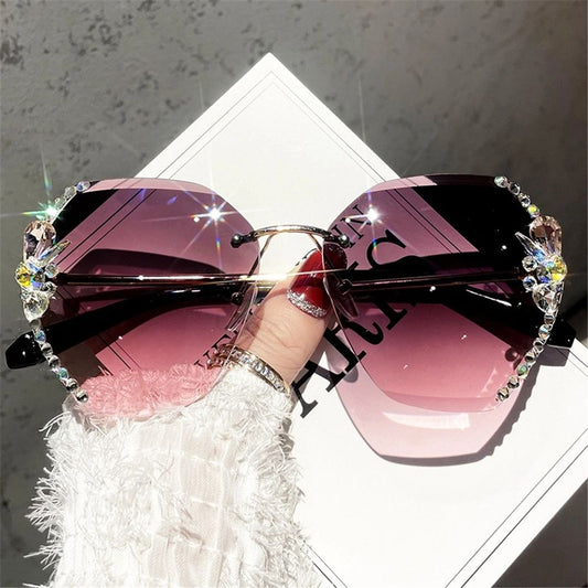Sunglasses Fashion Brand Designer Sunglasses Retro Cutting Lens Gradient Sun Glass Female Shade