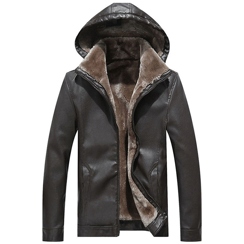 Winter Men Leather Jacket Warm Thick PU Coat Male Thermal Fleece Jackets