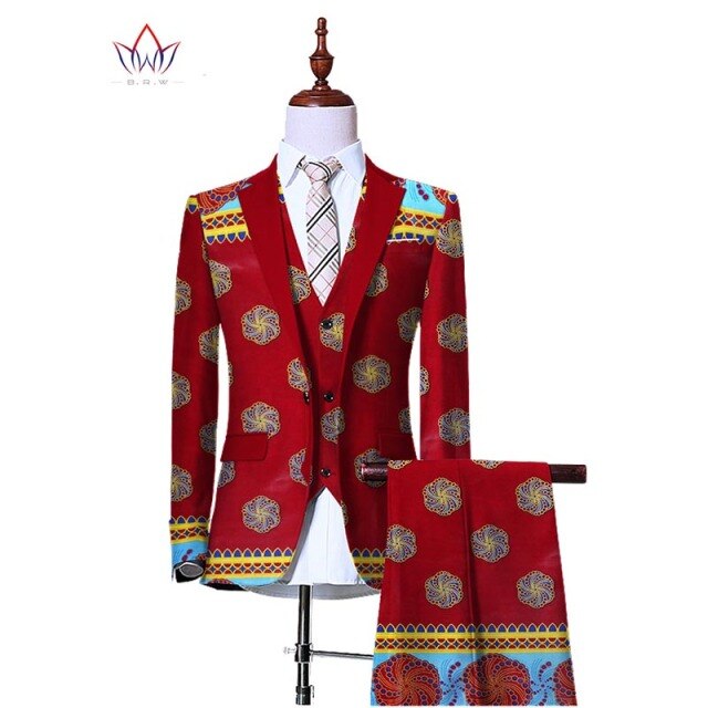 (Jacket+Vest+Pants)Blazers for Men 3 Piece Slim Fit Cowboy Wedding Men Suit Retro Gentleman Mens' African Clothing