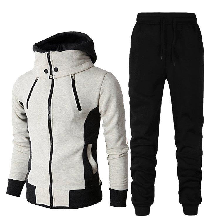New Men's Suits Casual Hooded Sweater Thickened