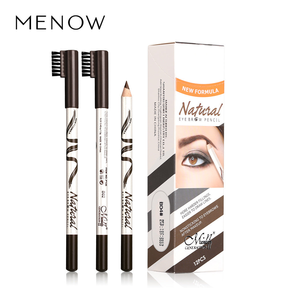 Meinuo Eyebrow Pencil Fine Eyebrows 12 Five-Color Roots