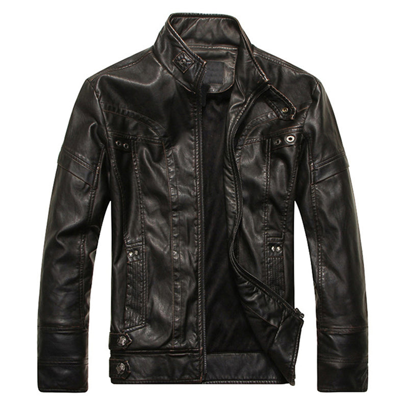 Men Leather Jackets Motorcycle PU Jacket Male Autumn Casual Leather Slim Fit Coats