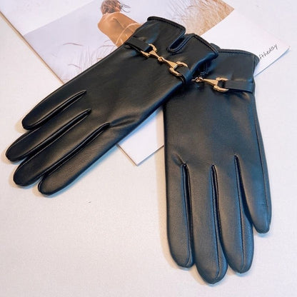 Gloves Women's Winter Warm Plus Fleece Gloves PU