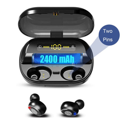 VOULAO Bluetooth 5.0 Earphone Wireless Headphons Sport Handsfree Earbuds 9D Stereo Waterproof Headset With 4000mAh Power Bank