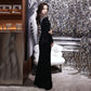 Fishtail Evening Dress Female Spring Black Long Sleeve Temperament Dress Sequin Texture Host Banquet Dress