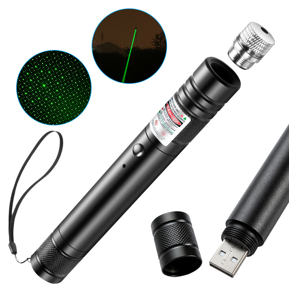 USB Direct Charging Laser Flashlight Outdoor Gypsophila High Power Long Range Laser Light