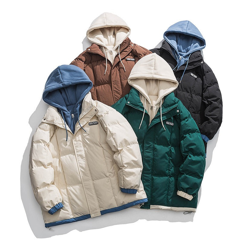 Cotton Clothing Men's  New Tide Thickened Hooded Cotton Jacket Couple Cotton Jacket Men