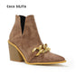 New Trend Female Short Boots Naked Martin Boots Fashion Thick With Pointed Toe Hundred With Chain High Heels