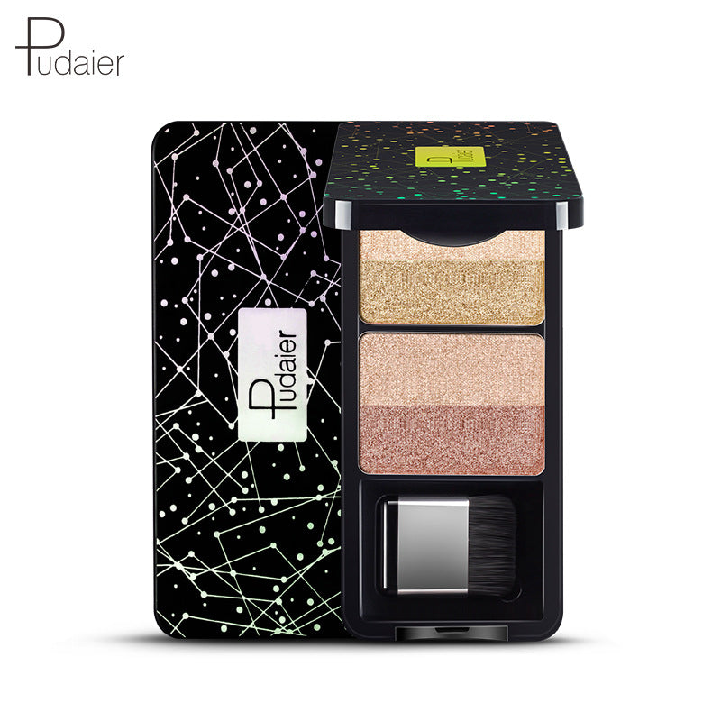 Pudaier Pearlescent Stereo Dazzle Color Change Double Color Eye Shadow Waterproof No Makeup And Makeup